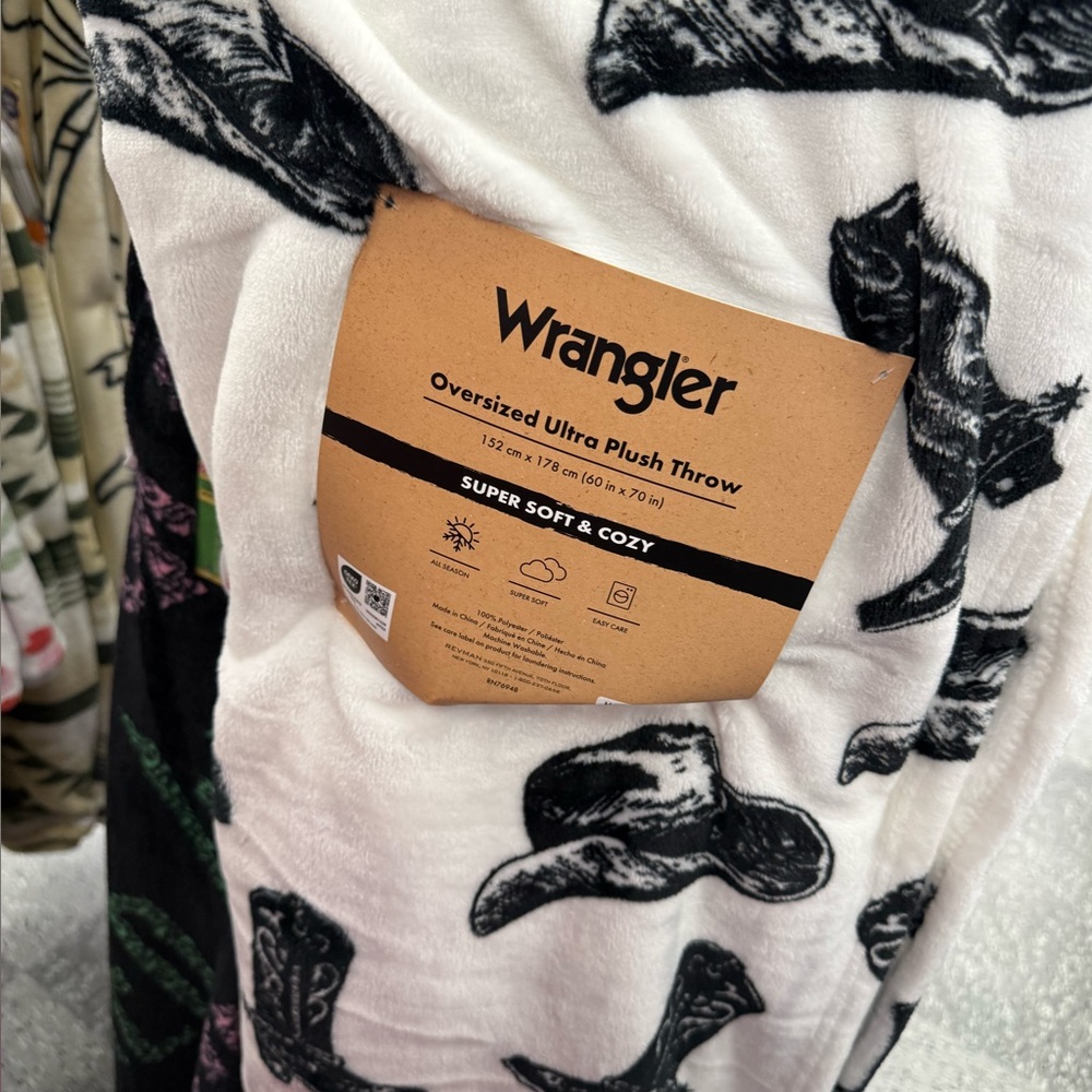 Western Themed Blanket with Cowboy Print